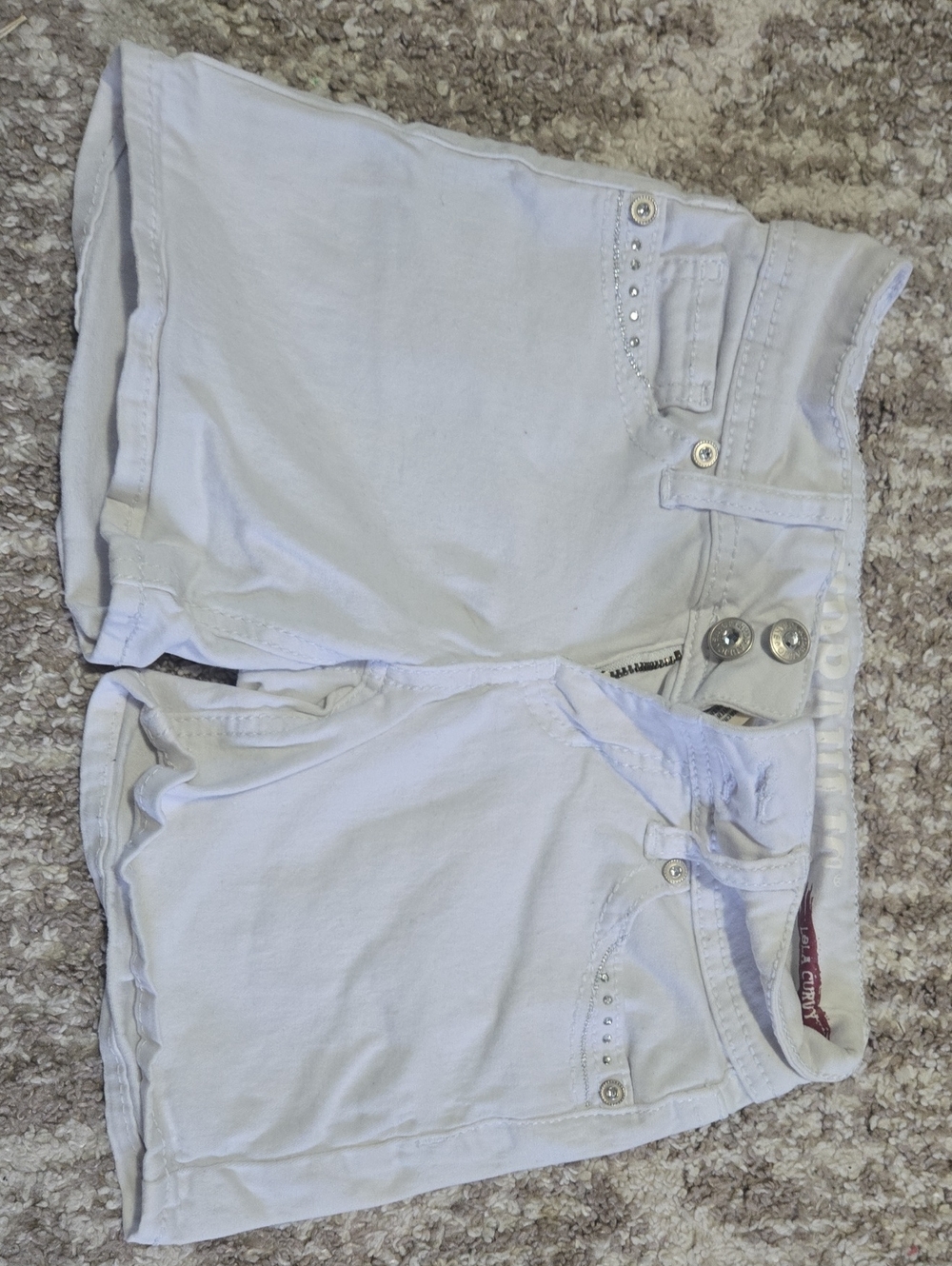 Hydraulic White Women's Denim Shorts with Stud Accents